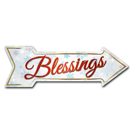 Signmission Blessings Arrow Sign Funny Home Decor 30in Wide P-ARROW10-999941